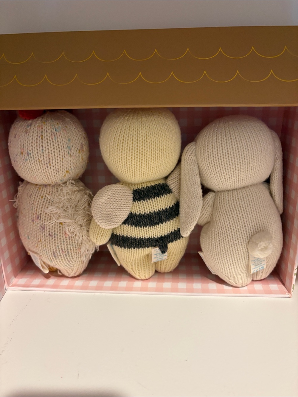 Cuddle + Kind Knit Doll Trio - Cream, Black, Pink - Picture 3 of 3